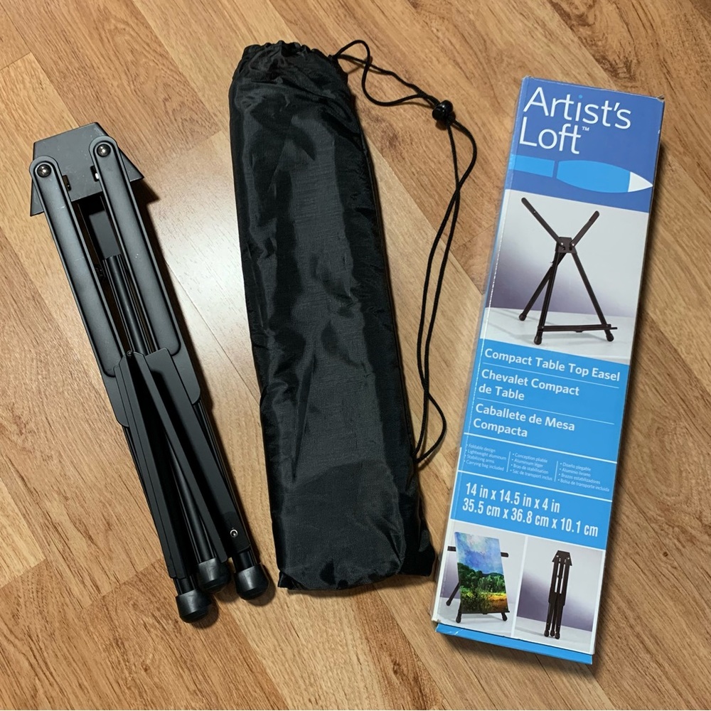 Artists Loft Compact Table Top Easel Portable Lightweight Aluminum with Bag